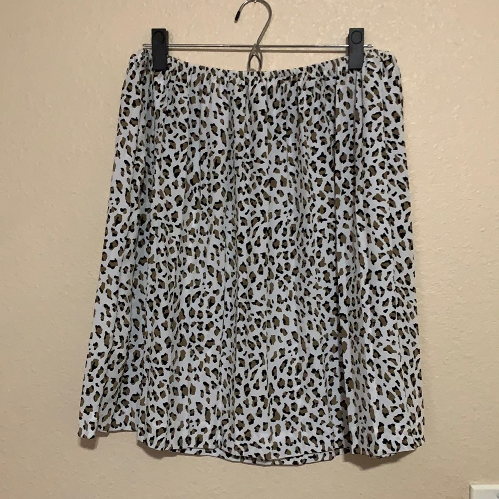 Vintage ladies animal print elastic waist midi skirt